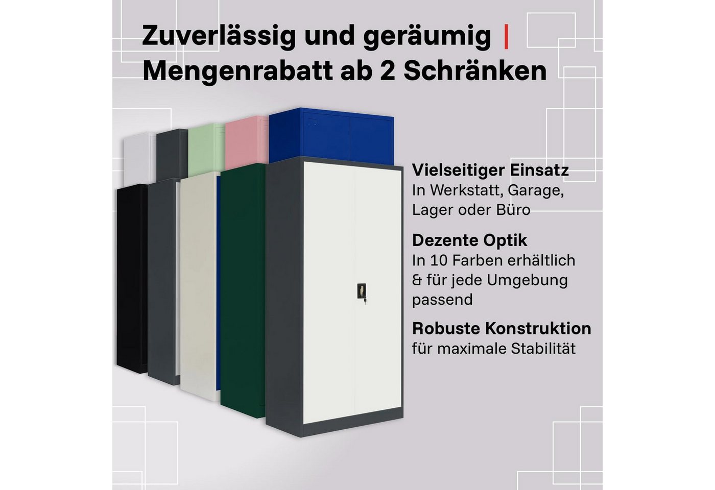 LagerZwei Aktenschrank Stahlschrank 185x90x40 cm (1-St) abschließbar Bild 2
