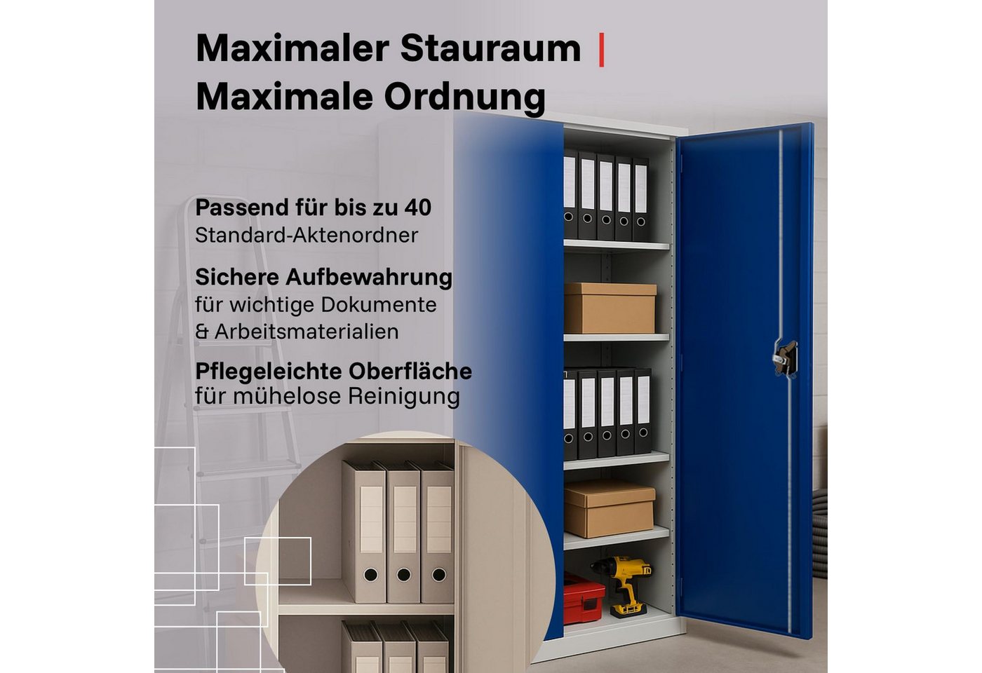LagerZwei Aktenschrank Stahlschrank 185x90x40 cm (1-St) abschließbar Bild 5