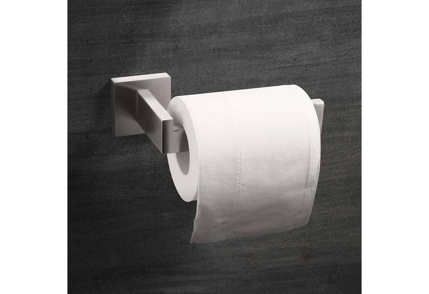 ibettertec Toilettenpapierhalter Toilettenpapierhalter ohne Bohren, Selbstklebend Klopapierhalter (Edelstahl Toilettenpapierhalter Rollenhalter Klorollenhalter WC Halter Papierhalter für Küche Toilette, Silber)