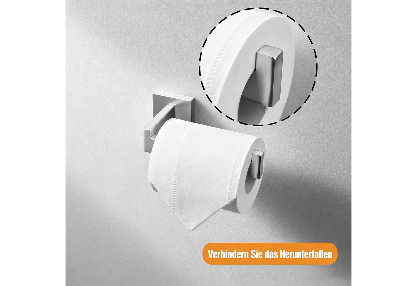 ibettertec Toilettenpapierhalter Toilettenpapierhalter ohne Bohren, Selbstklebend Klopapierhalter (Edelstahl Toilettenpapierhalter Rollenhalter Klorollenhalter WC Halter Papierhalter für Küche Toilette, Silber) Bild 2