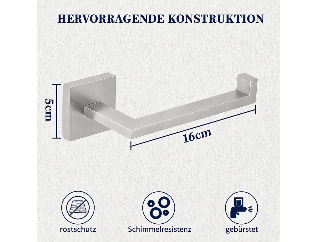 ibettertec Toilettenpapierhalter Toilettenpapierhalter ohne Bohren, Selbstklebend Klopapierhalter (Edelstahl Toilettenpapierhalter Rollenhalter Klorollenhalter WC Halter Papierhalter für Küche Toilette, Silber) Bild 3