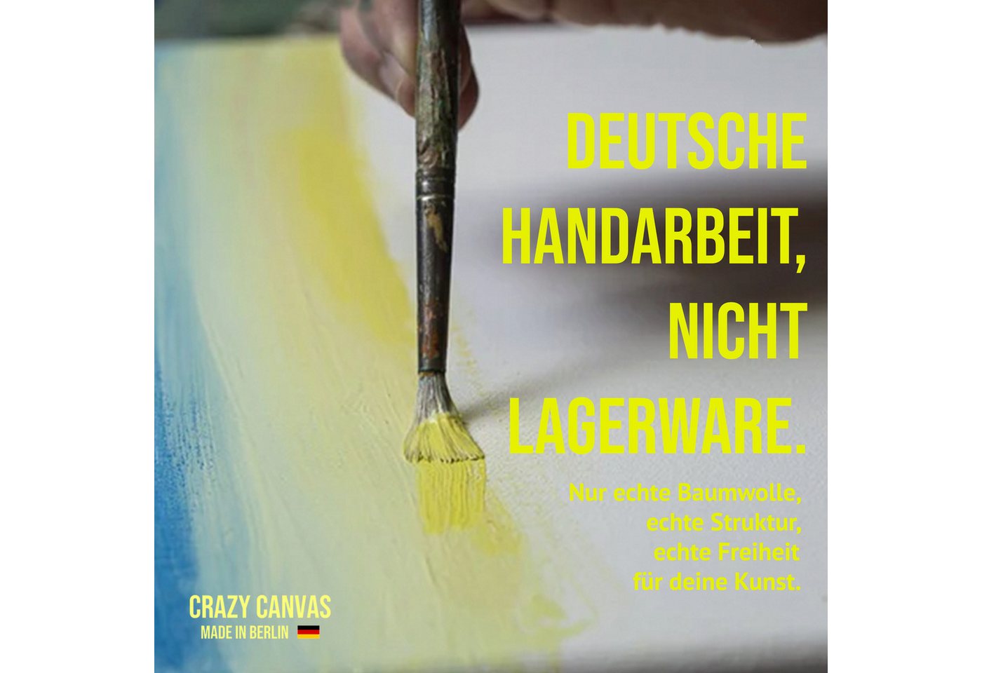 Crazy Canvas Leinwand Cotton Classic 30x30 cm, 2er Pack, mittlere Struktur, versandfrei, dreifach grundiert, 330 g/m², mittlere Struktur, Made in Berlin Bild 2