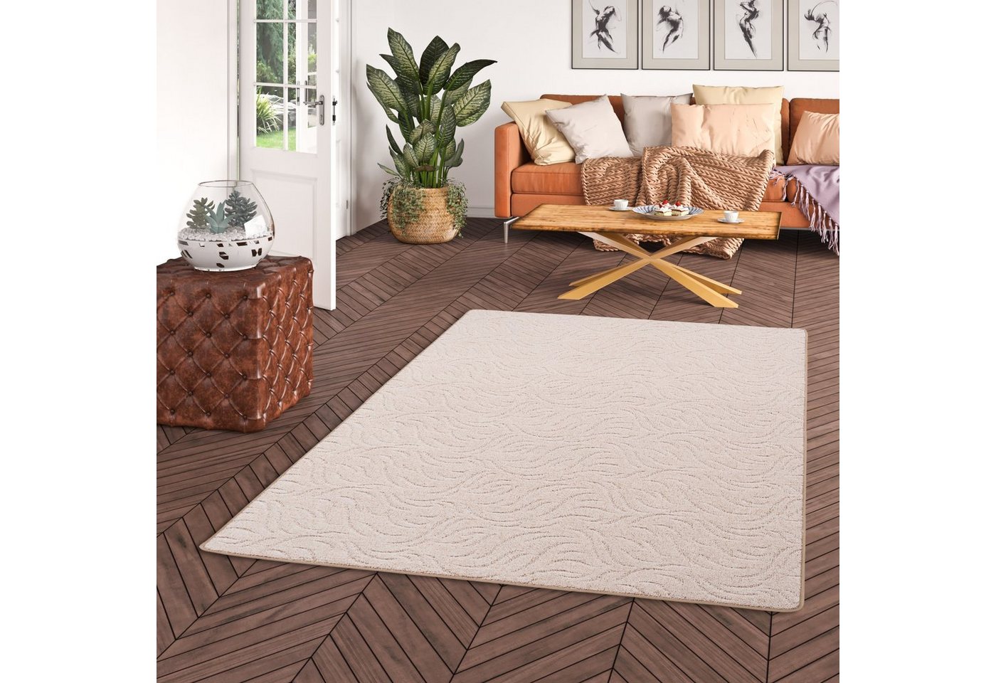 Snapstyle Hochflor-Teppich Konturenschnitt Hochflor Langflor Teppich Frieda, Rechteckig, Höhe: 10 mm Bild 2