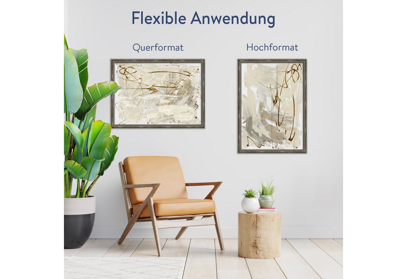 WANDStyle Einzelrahmen H450, Silber Bilderrahmen 50x70 Holz, Vintage Bilderrahmen Silber 50x70 cm Bild 3