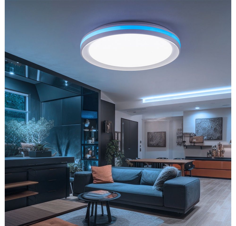 JUST LIGHT LED Deckenleuchte, Leuchtmittel inklusive, Kaltweiß, Warmweiß, Neutralweiß, Tageslichtweiß, Deckenleuchte Wohnzimmerlampe Schlafzimmerleuchte LED Dimmbar RGB Bild 2