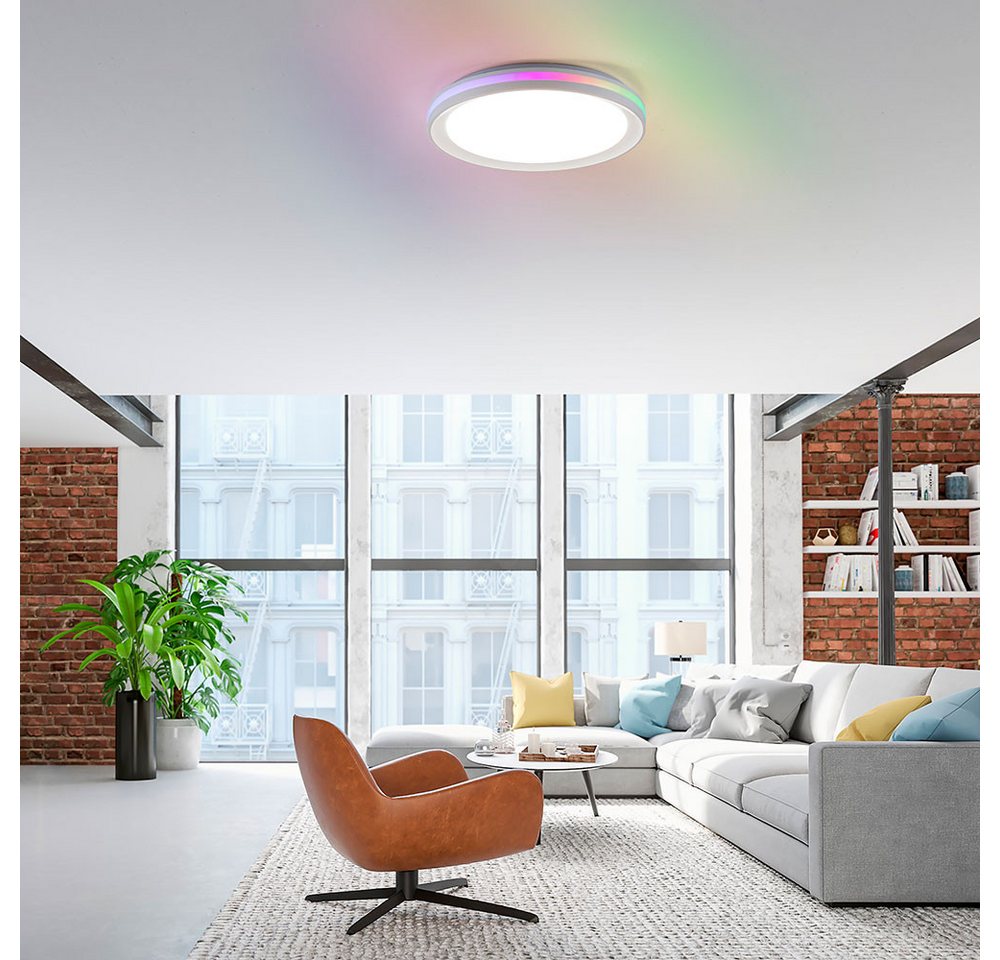 JUST LIGHT LED Deckenleuchte, Leuchtmittel inklusive, Kaltweiß, Warmweiß, Neutralweiß, Tageslichtweiß, Deckenleuchte Wohnzimmerlampe Schlafzimmerleuchte LED Dimmbar RGB Bild 4
