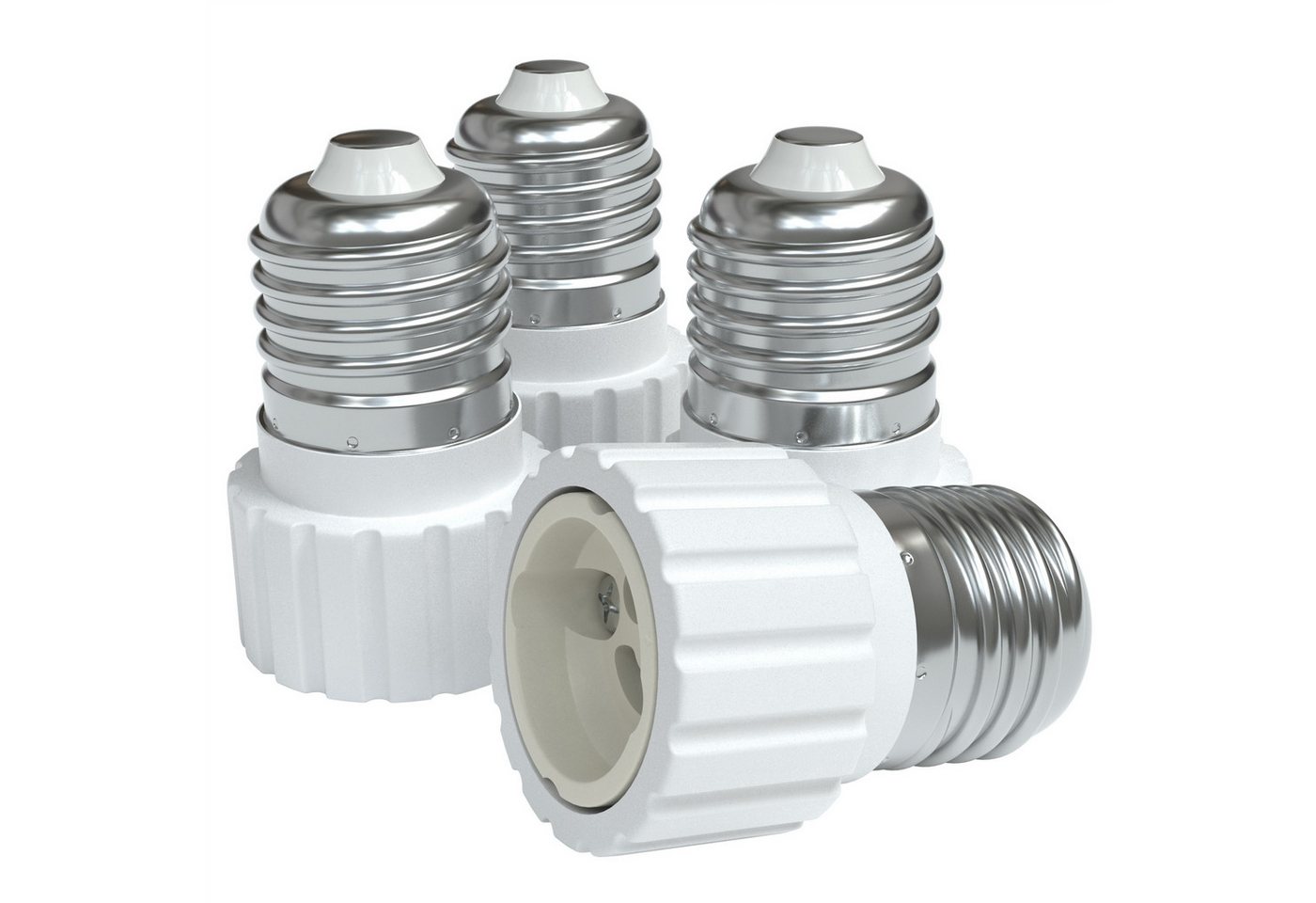 EAZY CASE Lampenfassung Lampensockel Sets E27 auf GU10 Adapter Fassung Lampe Stecker Glühbirne, (Spar-Set), Lampenadapter E27 zu GU10 Adapter Lampen LED Halogen Energiesparlampen Bild 2