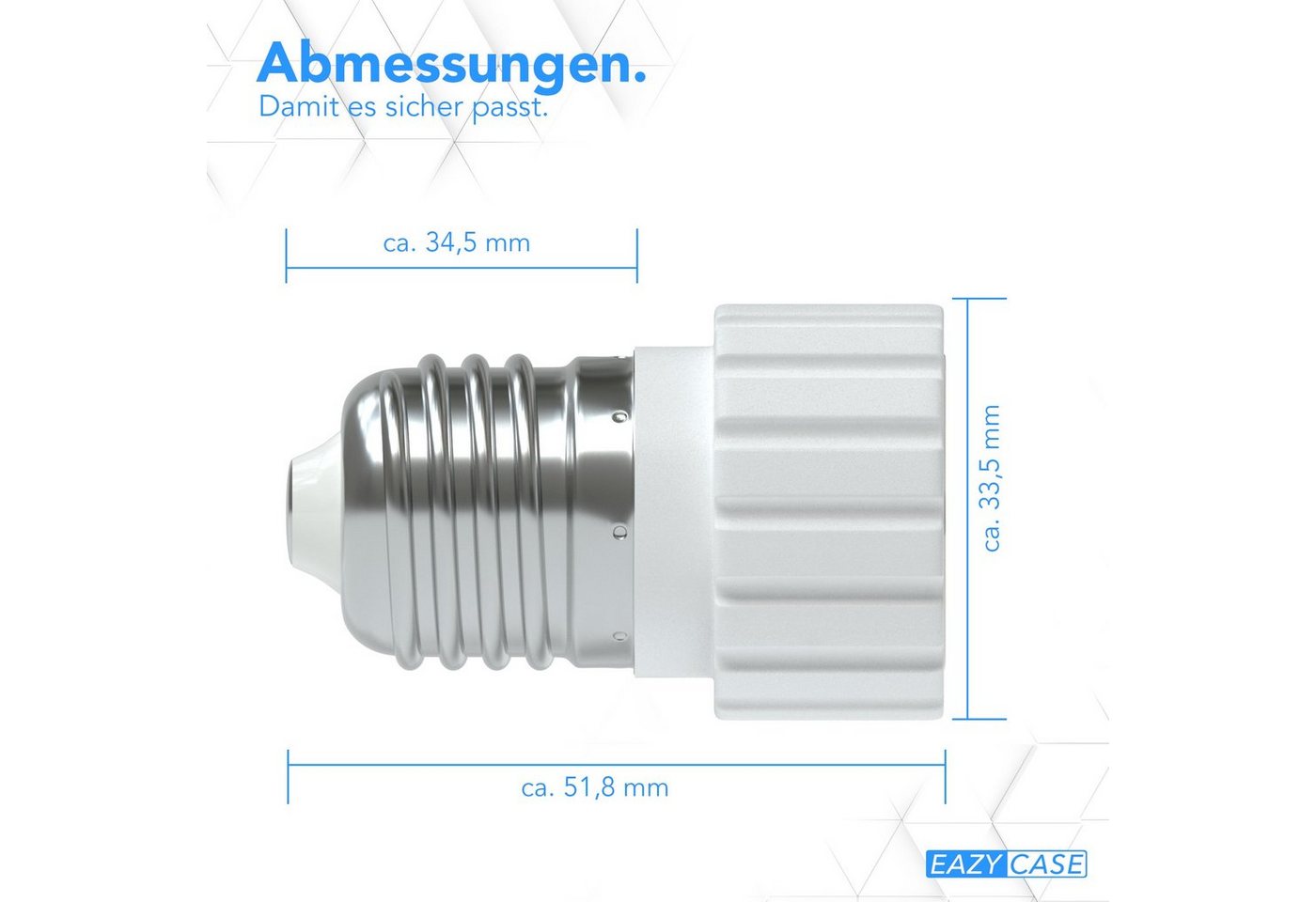 EAZY CASE Lampenfassung Lampensockel Sets E27 auf GU10 Adapter Fassung Lampe Stecker Glühbirne, (Spar-Set), Lampenadapter E27 zu GU10 Adapter Lampen LED Halogen Energiesparlampen Bild 3