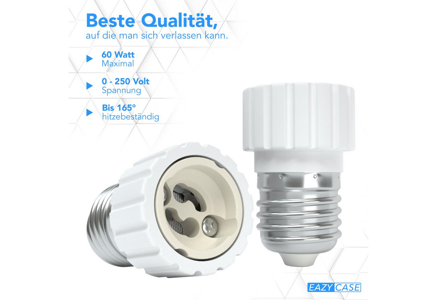 EAZY CASE Lampenfassung Lampensockel Sets E27 auf GU10 Adapter Fassung Lampe Stecker Glühbirne, (Spar-Set), Lampenadapter E27 zu GU10 Adapter Lampen LED Halogen Energiesparlampen Bild 5