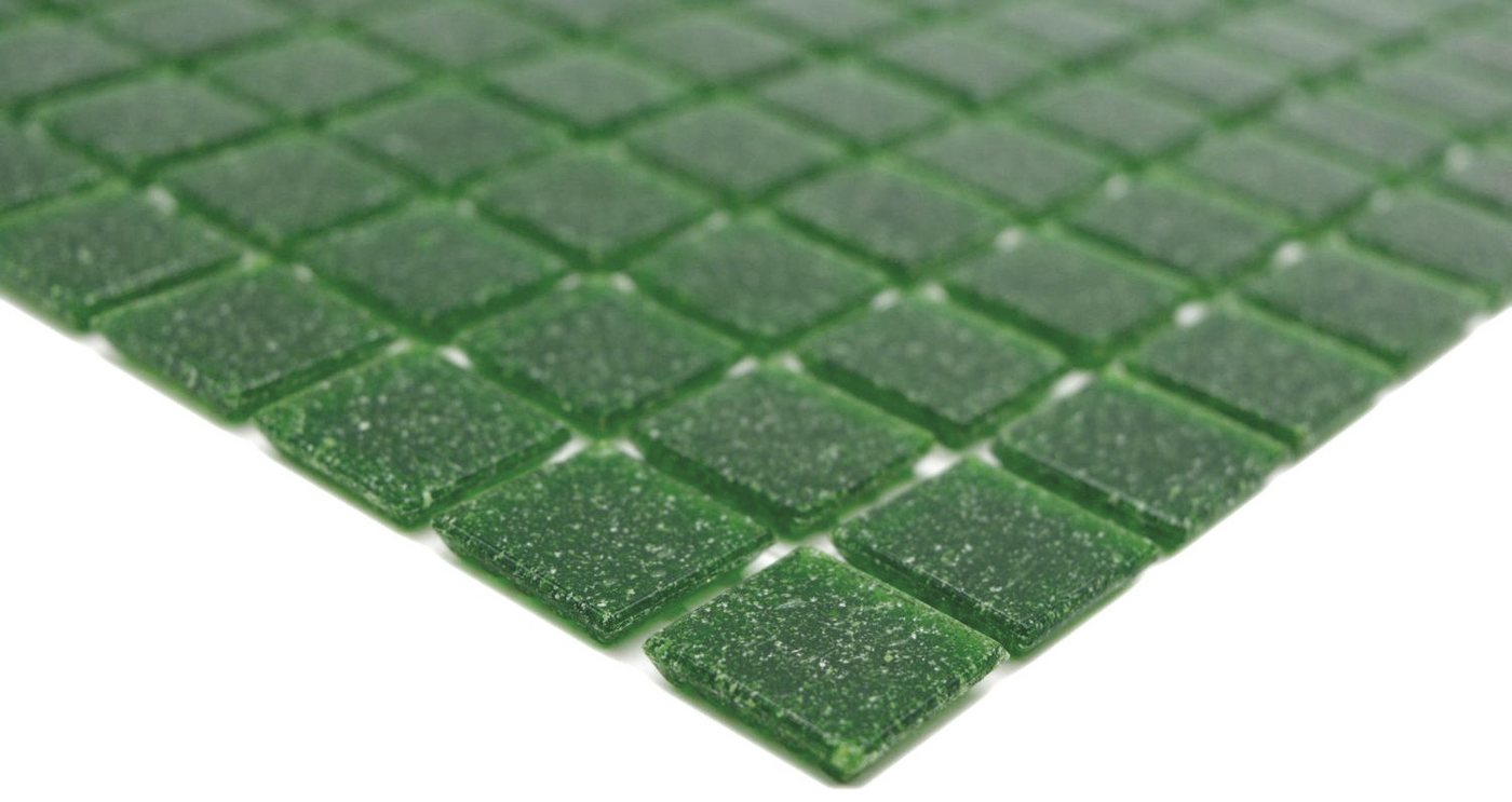 Mosani Mosaikfliesen Glasmosaik Mosaikfliesen dunkelgrün Fliesenspiegel Küchenrückwand