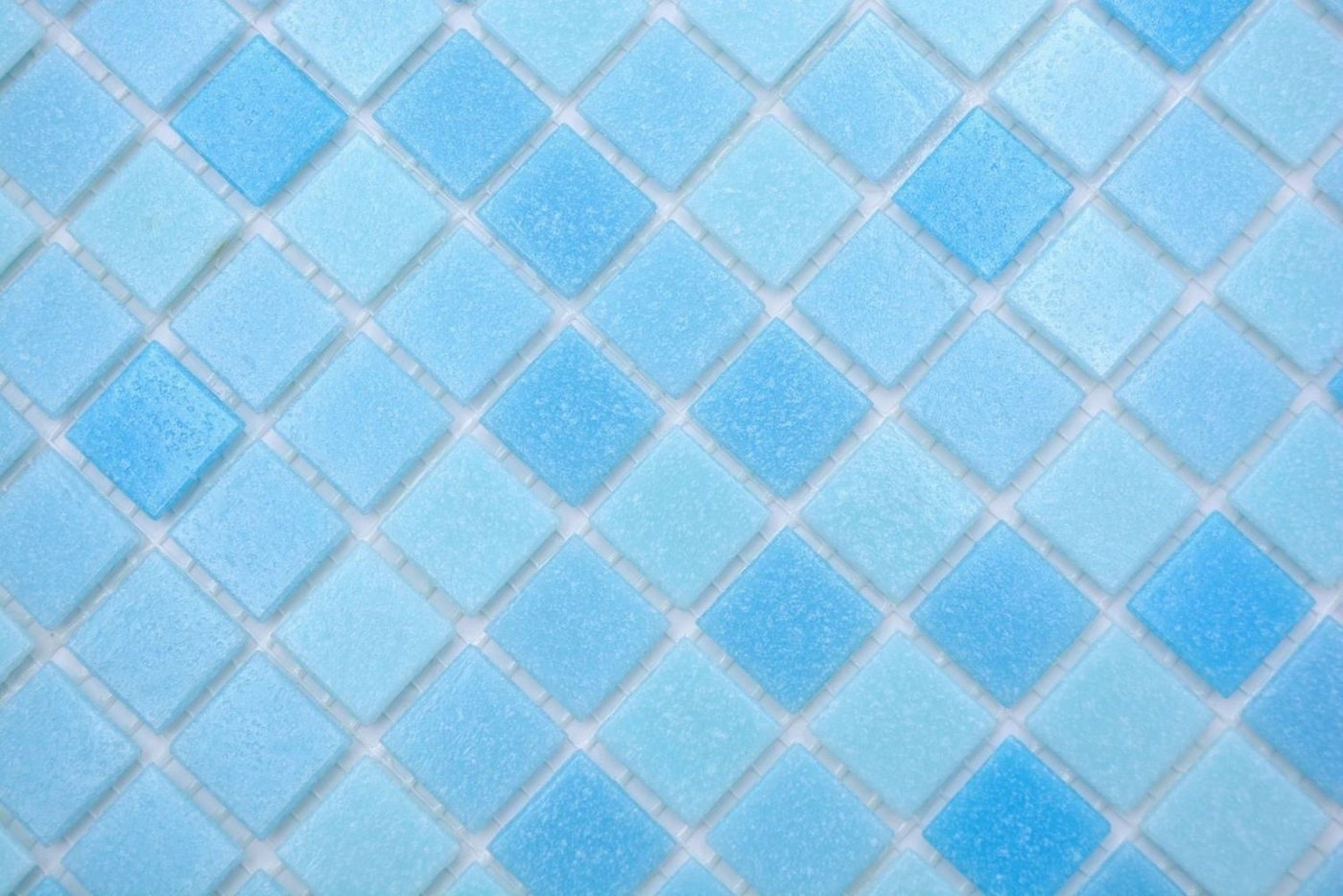 Mosani Bodenfliese Glasmosaik Mosaikfliesen hellblau Poolmosaik