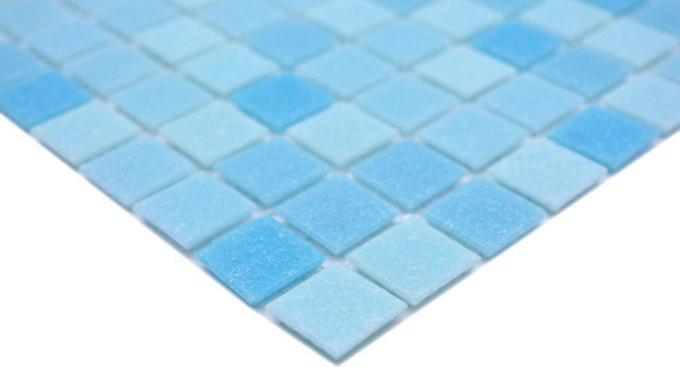 Mosani Bodenfliese Glasmosaik Mosaikfliesen hellblau Poolmosaik Bild 3