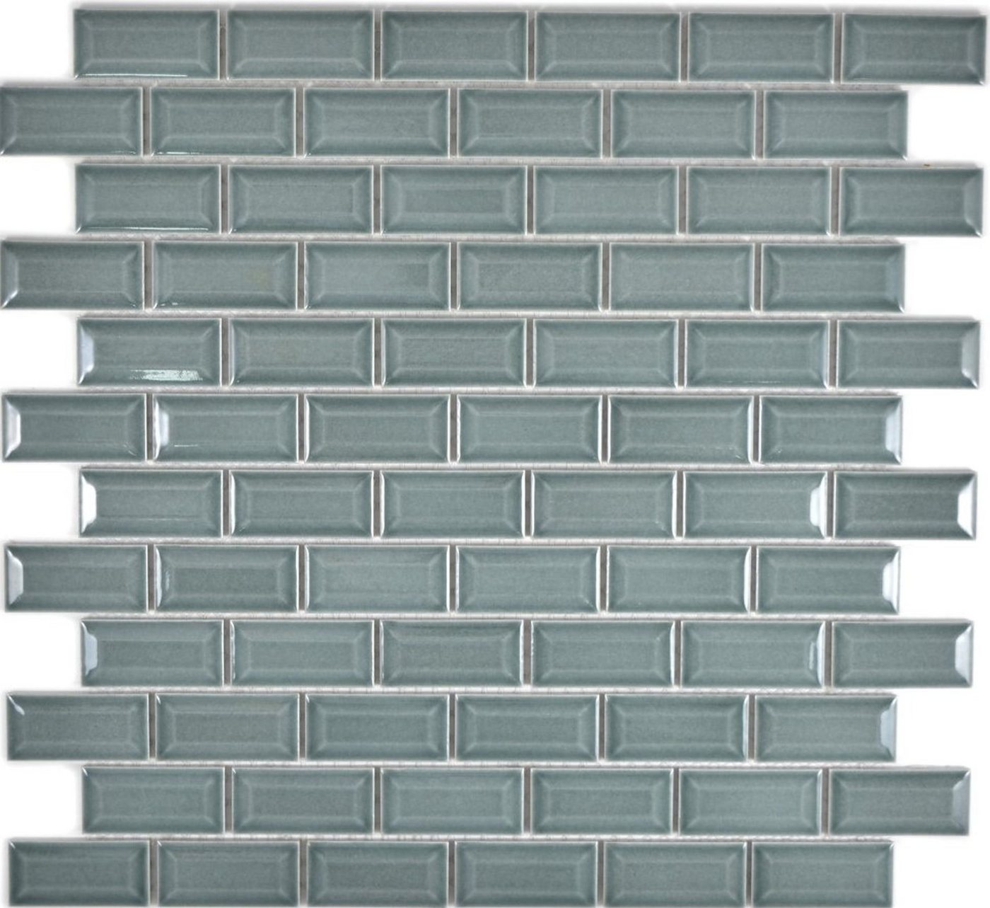 Mosani Mosaikfliesen Metro Subway Grau Grün Mosaikfliese Keramik Fliesenspiegel Küche Bild 4