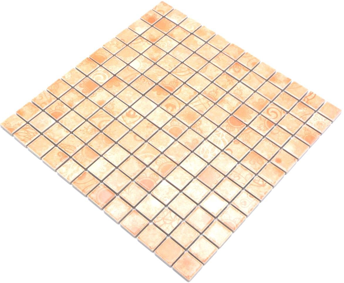 Mosani Mosaikfliesen Keramik Mosaik Retro Vintage beige braun Mosaikfliese Küchenrückwand Bild 2