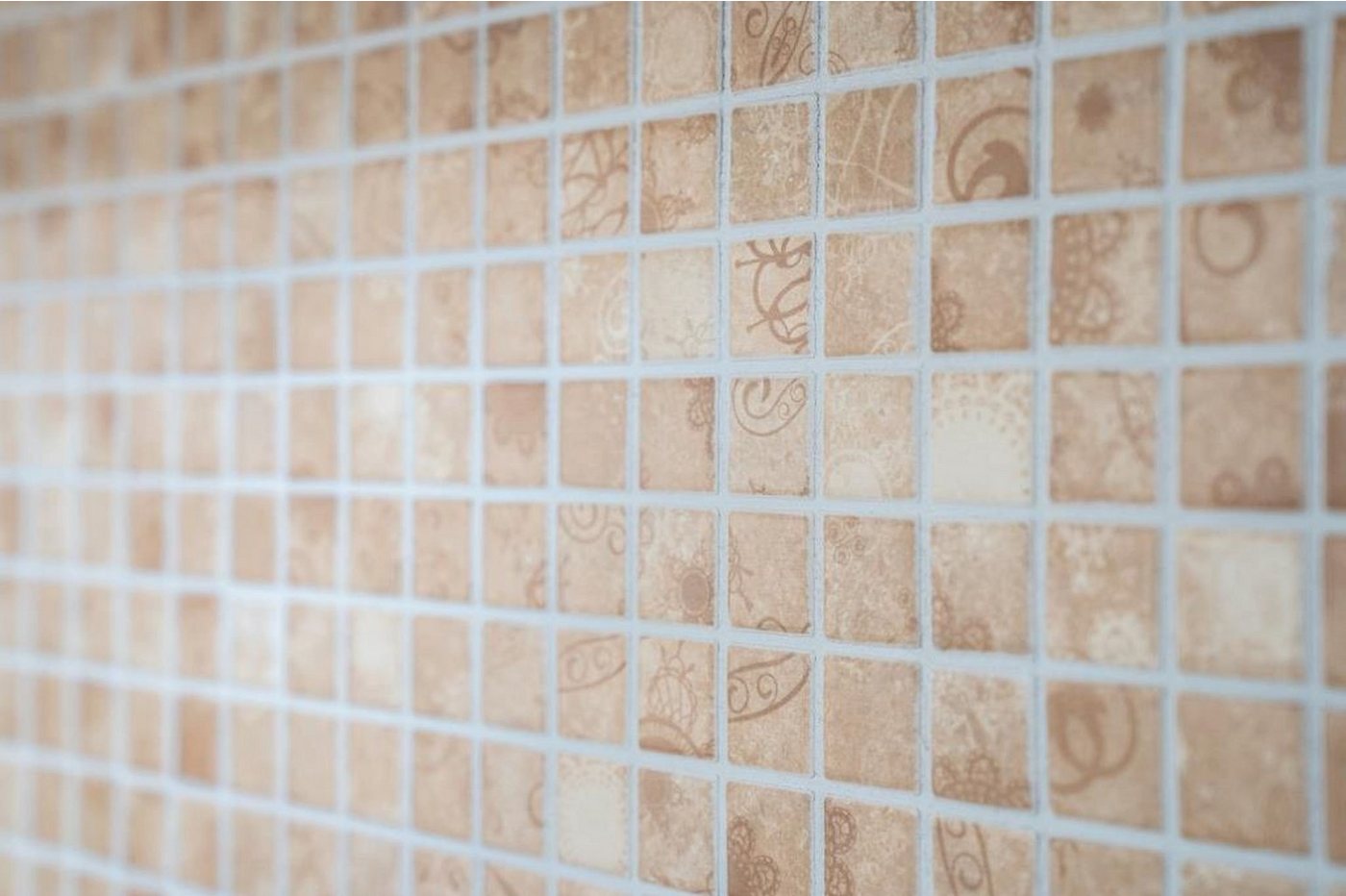 Mosani Mosaikfliesen Keramik Mosaik Retro Vintage beige braun Mosaikfliese Küchenrückwand Bild 3