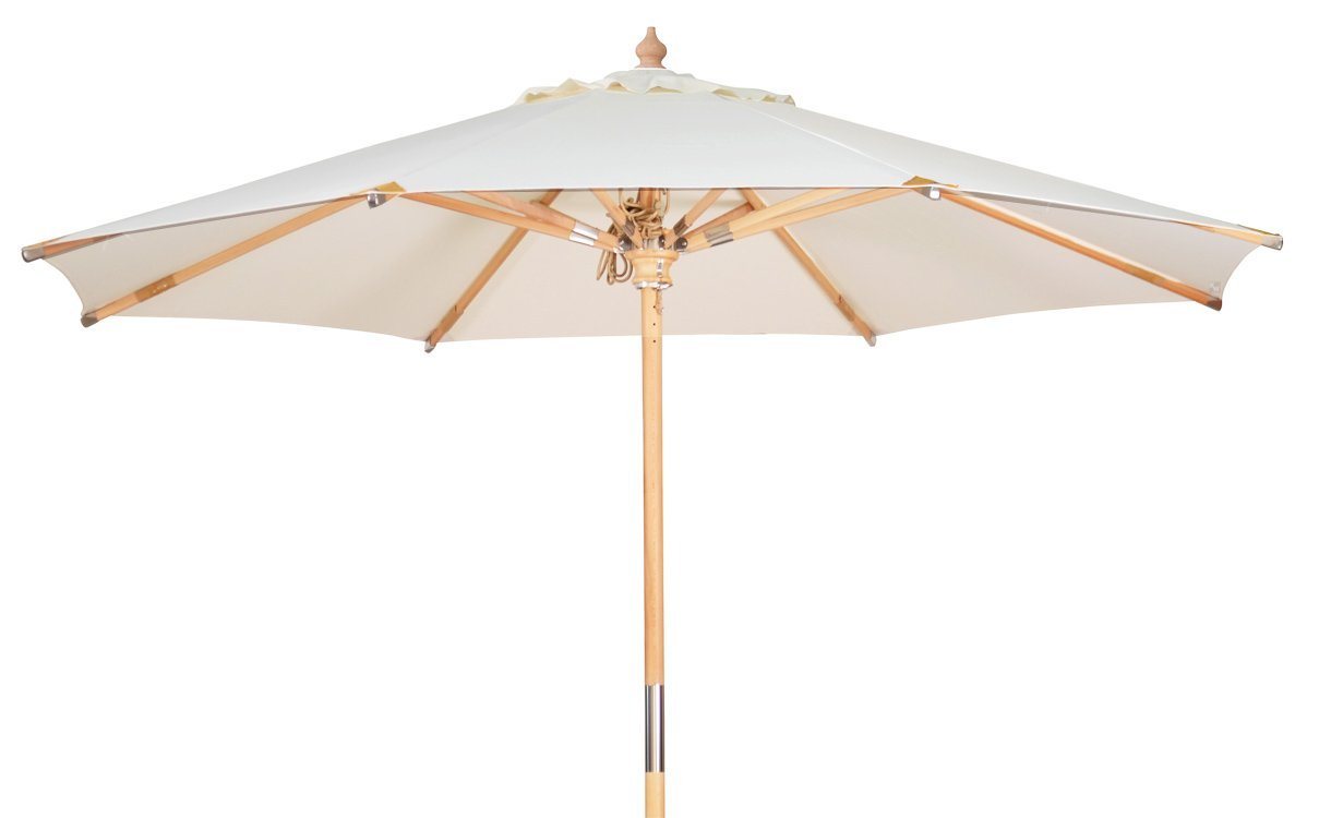 Kai Wiechmann Sonnenschirm Stylischer Balkonschirm 350 cm als hochwertiger Schattenspender, Gartenschirm aus Holz mit Windauslass & UPF 50+ Bild 2