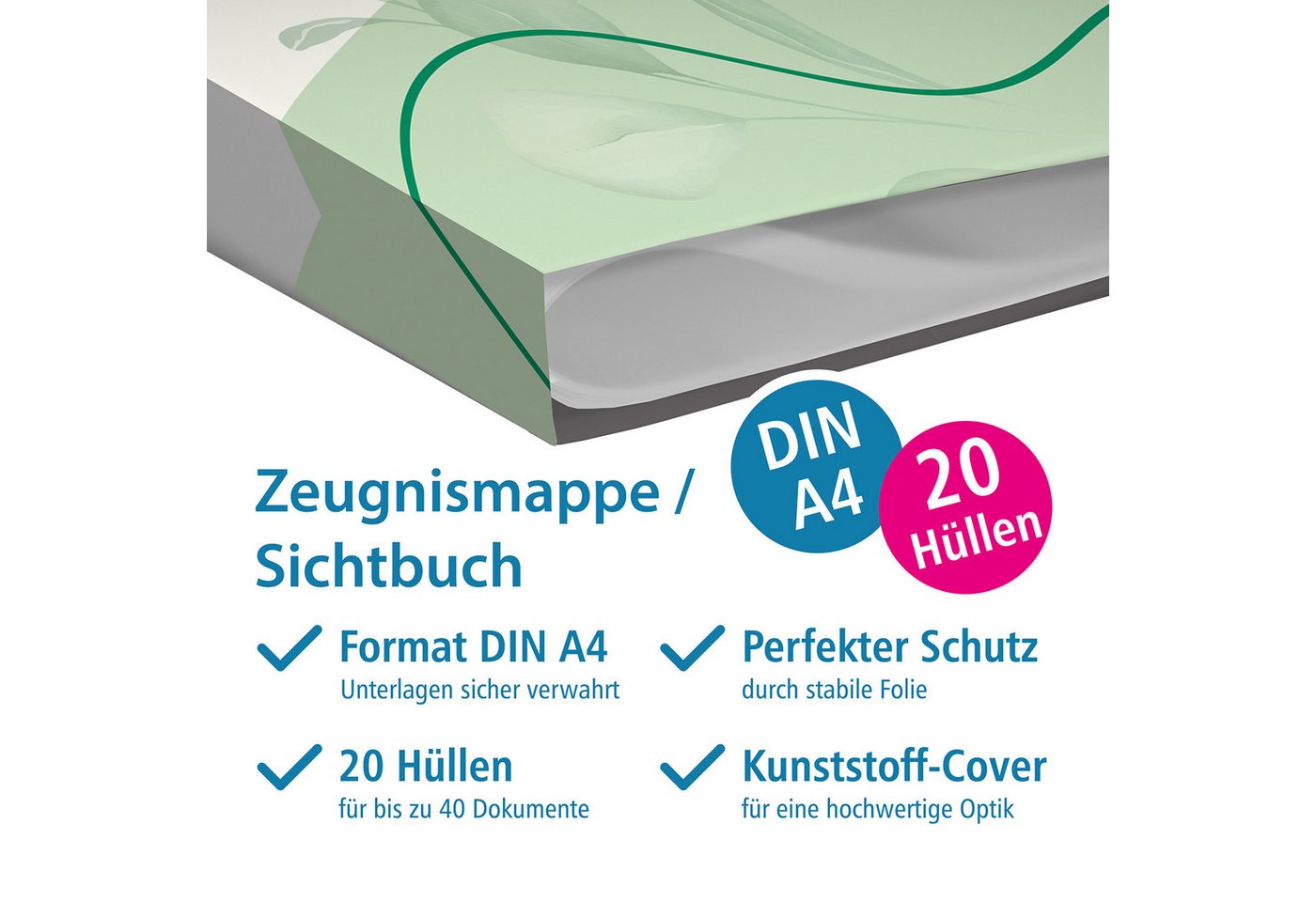 itenga Organisationsmappe itenga Zeugnismappe A4 Kunststoff Sichtbuch Motiv Natur CALM NATURE Bild 2