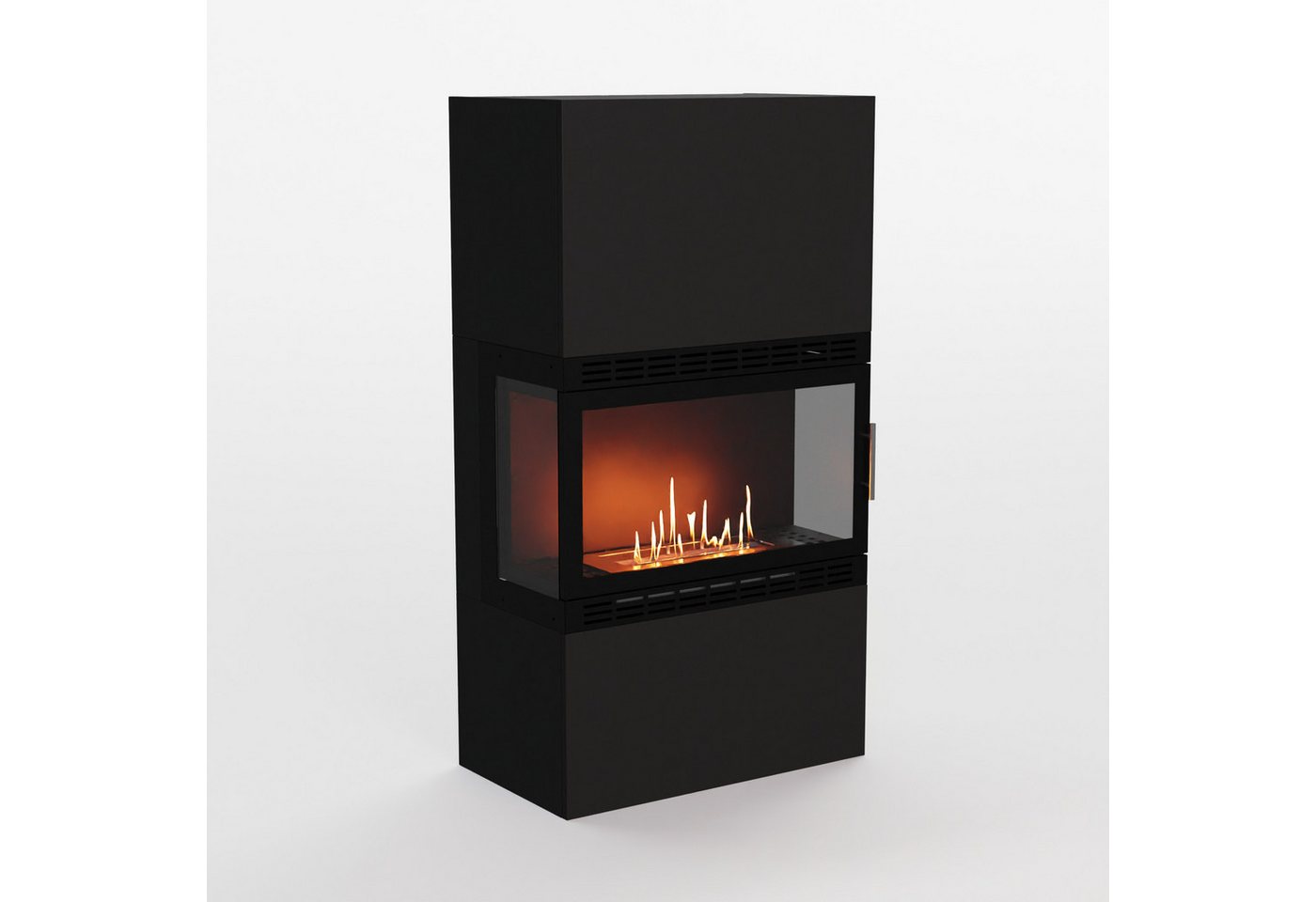 GLOW FIRE Echtfeuer-Dekokamin Lillesand Hoch XL Vision Ethanolkamin, Bioethanol Kamin, 3h Dauer, Heizleistung bis 2KW