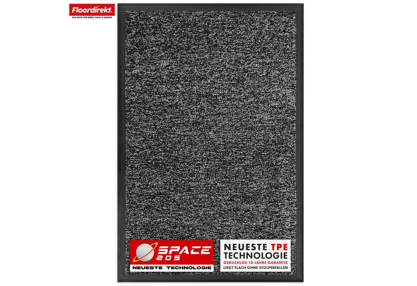 Floordirekt Fußmatte Space 205, Schmutzfangmatte hochabsorbierend - Matte Eingangsbereich, langlebig & rutschfest - Fußmatte innen/Schmutzfangmatte außen
