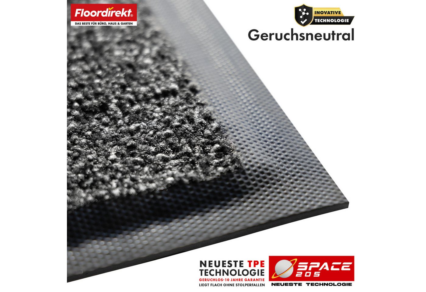 Floordirekt Fußmatte Space 205, Schmutzfangmatte hochabsorbierend - Matte Eingangsbereich, langlebig & rutschfest - Fußmatte innen/Schmutzfangmatte außen Bild 3