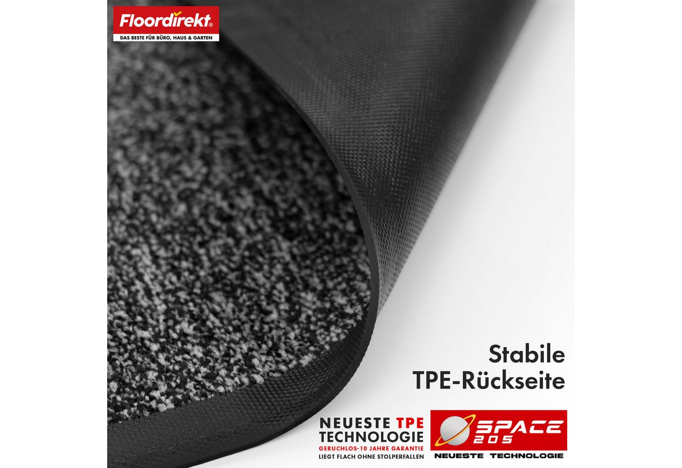Floordirekt Fußmatte Space 205, Schmutzfangmatte hochabsorbierend - Matte Eingangsbereich, langlebig & rutschfest - Fußmatte innen/Schmutzfangmatte außen Bild 4