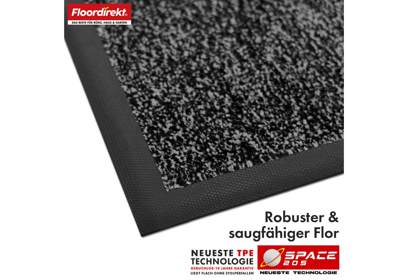 Floordirekt Fußmatte Space 205, Schmutzfangmatte hochabsorbierend - Matte Eingangsbereich, langlebig & rutschfest - Fußmatte innen/Schmutzfangmatte außen Bild 5