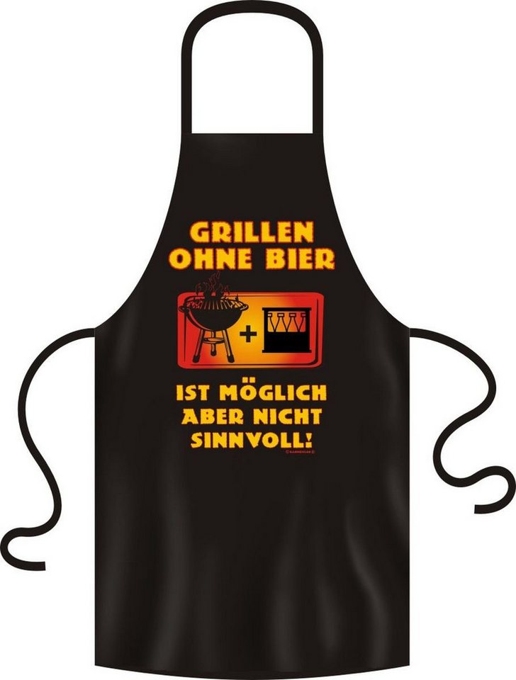 RAHMENLOS® Grillschürze Grillschürze für Grillen ohne Bier, 100% Baumwolle, 80 cm Länge, Original Rahmenlos Design, ideal für Grillabende