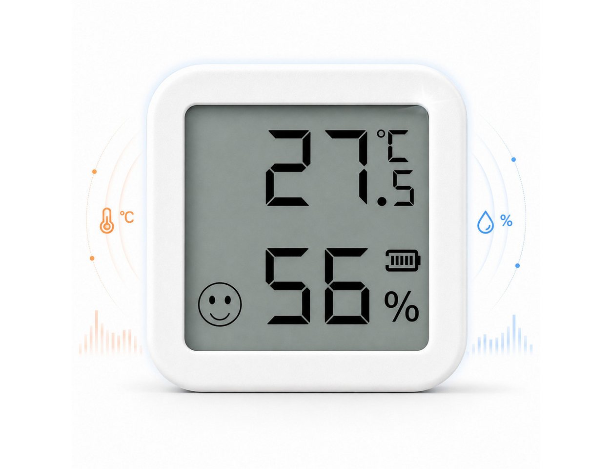 ibettertec Hygrometer Innenwetterstation Digitales Thermo-Hygrometer für innen, (Set, Großem Betrachtungswinkel ausgestattet und liefert gut ablesbare), Echtzeit-Temperatur- und Feuchtigkeitsmonitor, steuerbar per App Bild 3