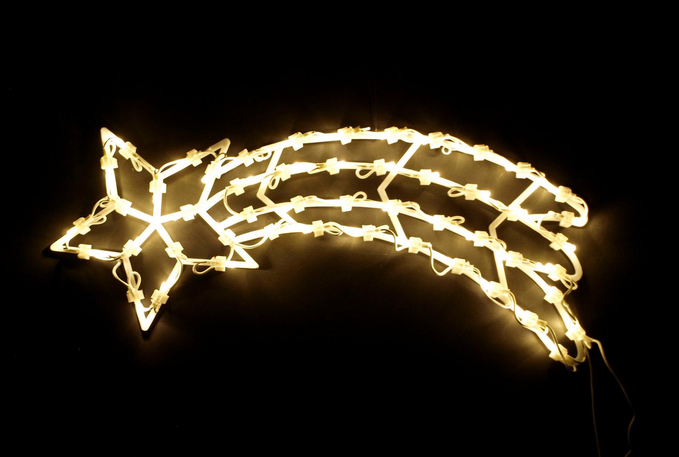 DEGAMO Beleuchtetes Fensterbild STERNSCHNUPPE, 21x51cm, 50 LED weiss, Netzbetrieb 230V