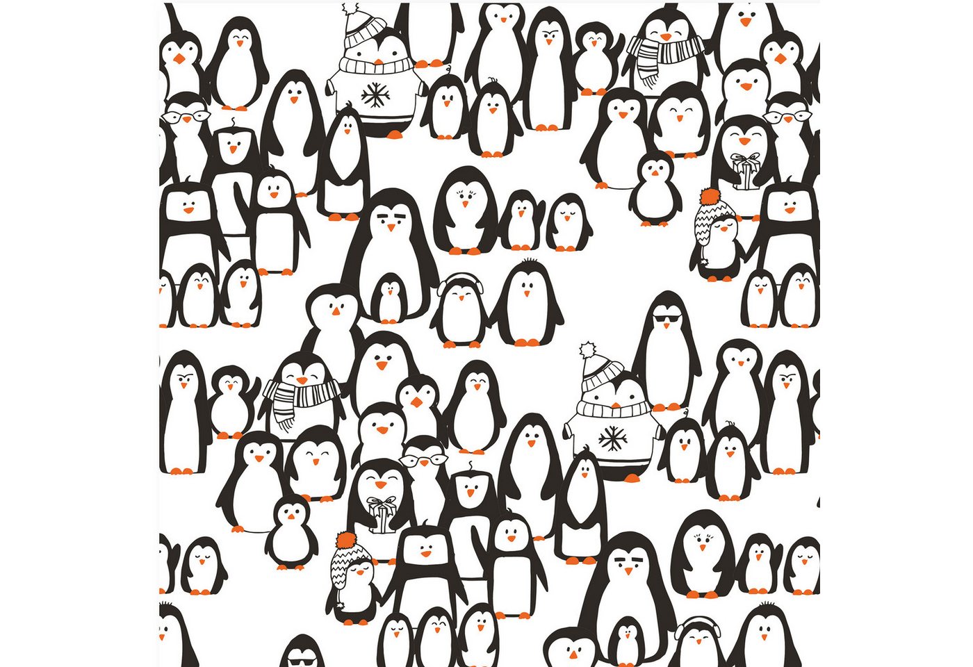 Bow & Hummingbird Geschenkpapier Geschenkpapier Pinguinparade, 100% Recyclingpapier Bild 5
