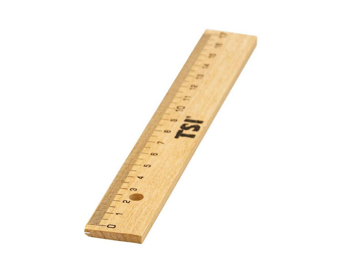 TSI Schreibwaren Lineal Holzlineal 17 cm mit Metallkante