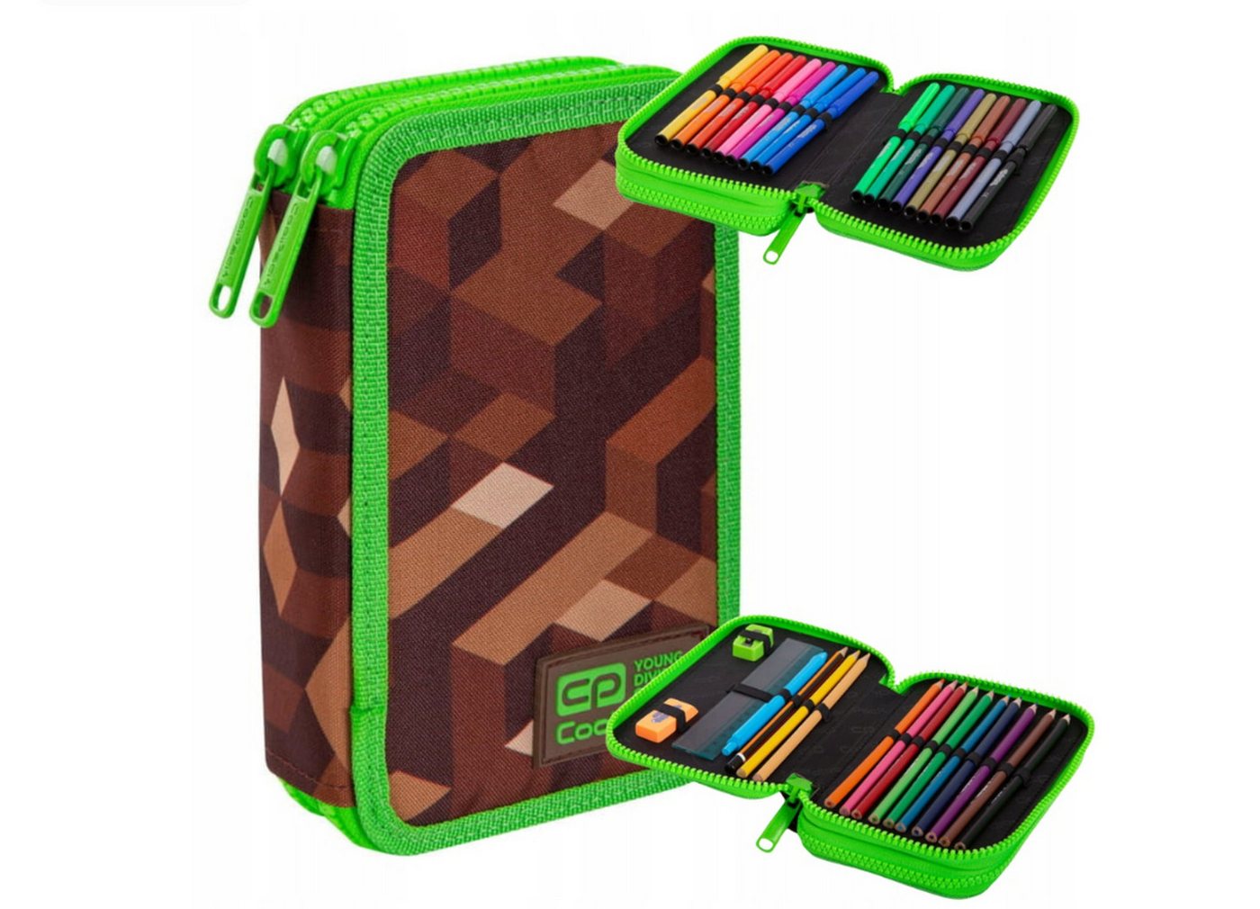 Festivalartikel Federtasche Minecraft Schüleretui, 20-teilig, Pixel Green, Starpak Bild 2