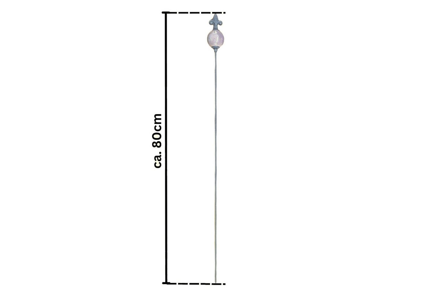 naninoa GmbH Gartenstecker Metall Stecker französische Lilie Gartenstecker Grau BEIGE 80cm Bild 3