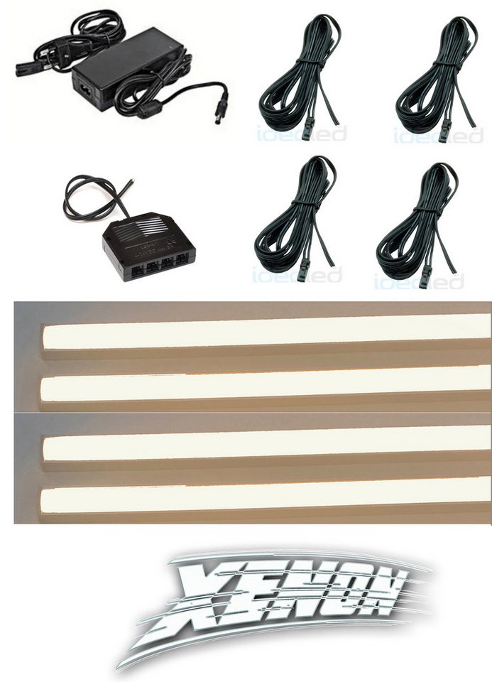 XENON LED Dekolicht 3295 LED Regal Beleuchtung warm weiß 4 x 75 cm inclusive Netzteil, Xenon / Warm Weiß Bild 3