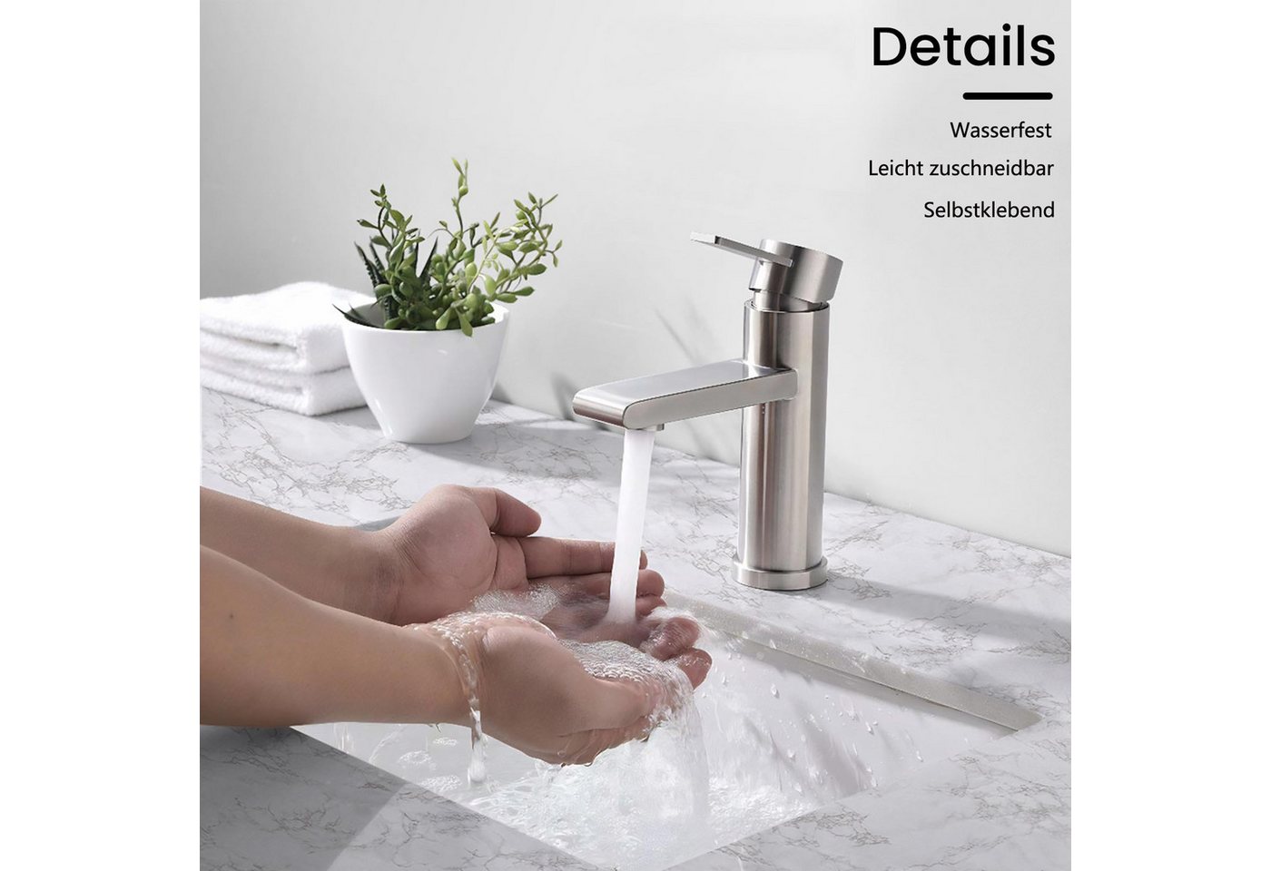 Diwzbyn Küchentapete Selbstklebende Küchenrückwand Tapete Wandfolie Marmoroptik, (1 St), Wasserfeste & Abziehbare Tapete für Küche, Bad & Wohnzimmer Bild 5
