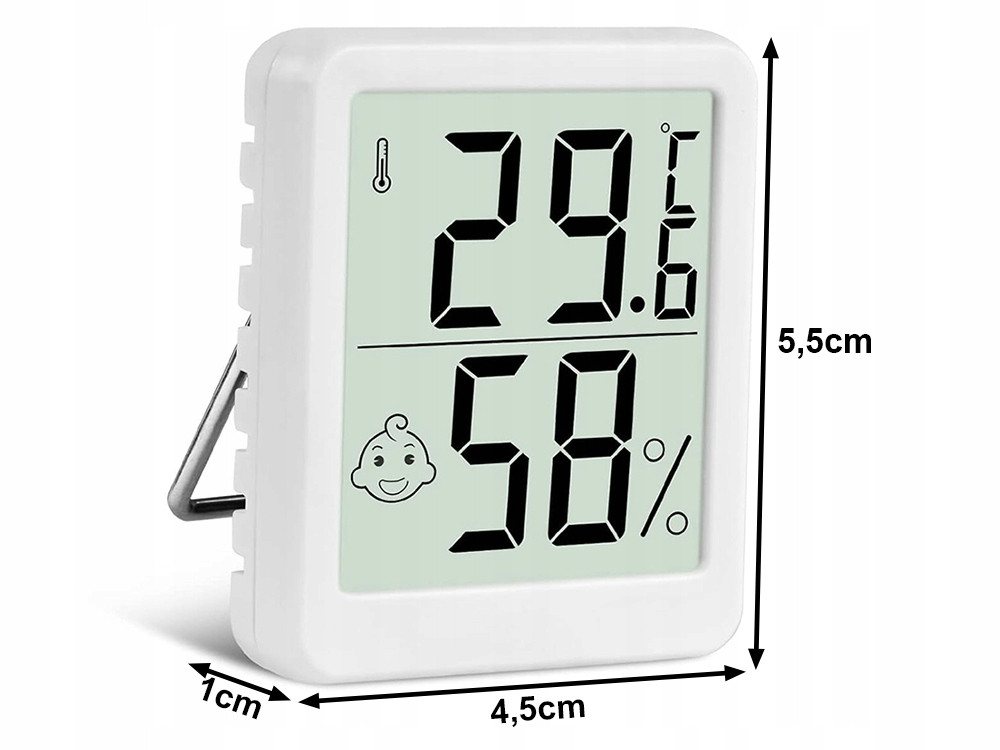 VERK GROUP Hygrometer Digital Hygrometer Thermometer Luftfeuchtigkeit Temperaturmesser, (1-St), LCD-Display, Hygrometerfunktion