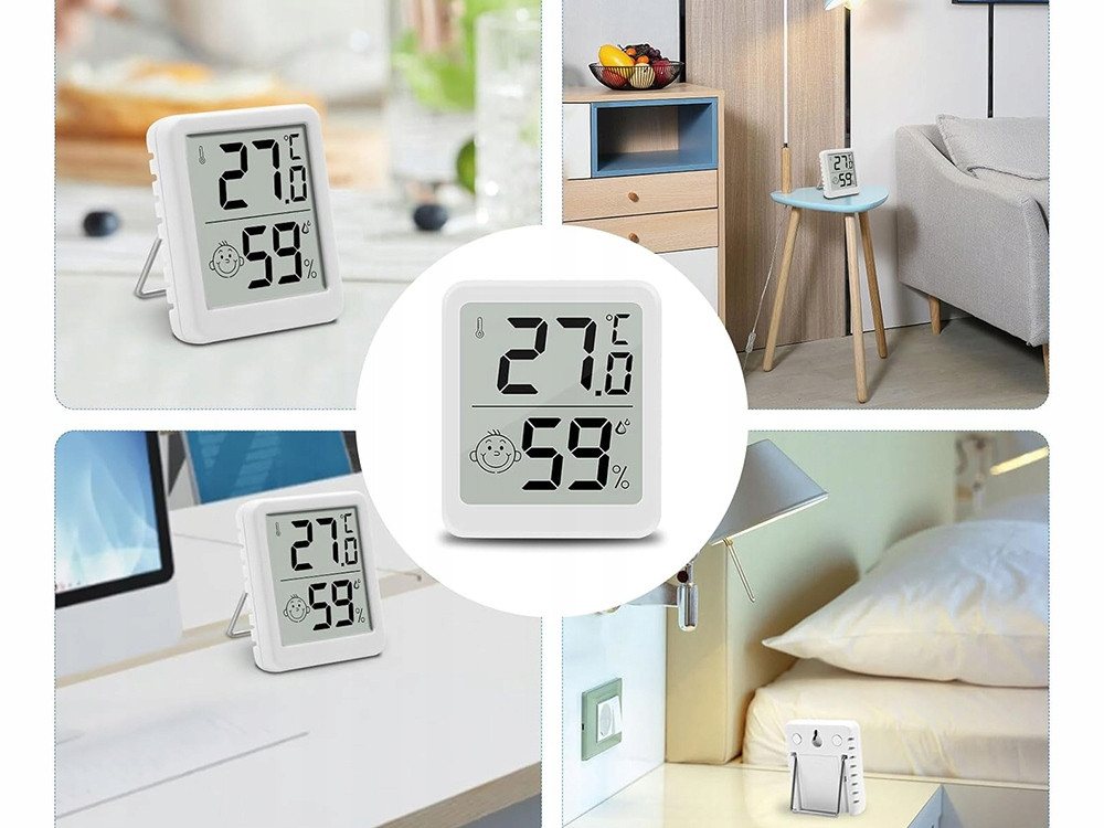 VERK GROUP Hygrometer Digital Hygrometer Thermometer Luftfeuchtigkeit Temperaturmesser, (1-St), LCD-Display, Hygrometerfunktion Bild 5