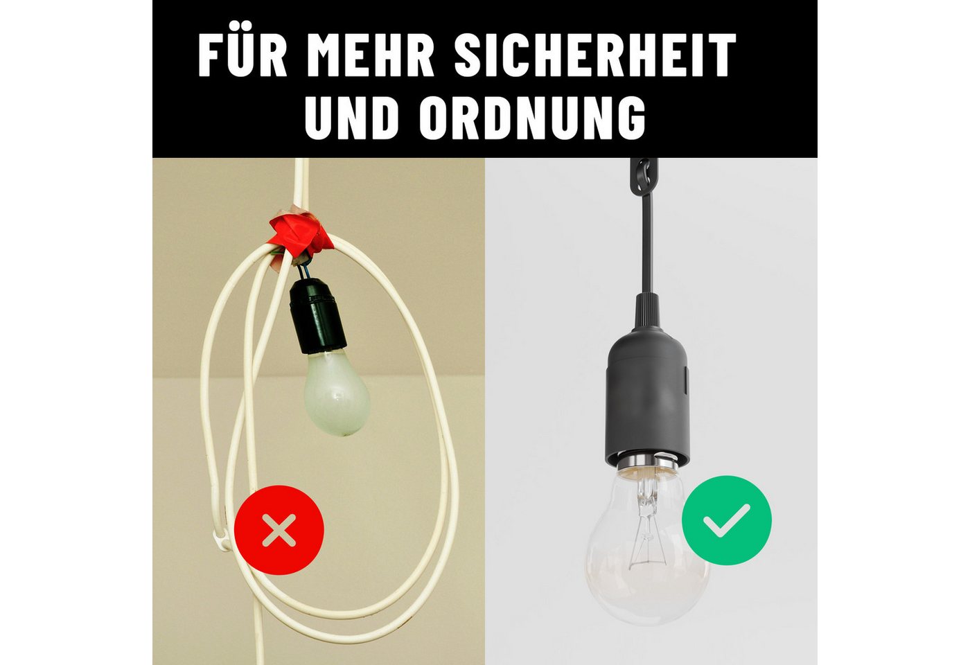 greate. Lampenfassung 12x Baufassung E27 schwarz, Lampenfassung, max. 60W 250V, (12-St) Bild 2