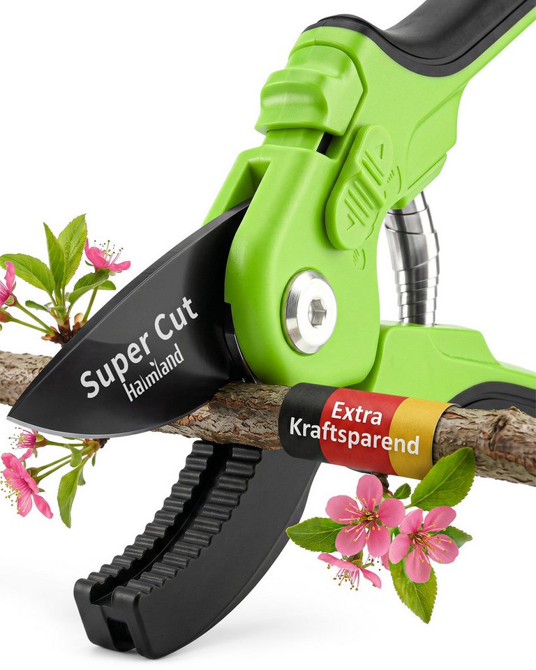 halmland Gartenschere Profi Amboss-Gartenschere – kraftsparend Äste bis 20 mm schneiden Bild 5