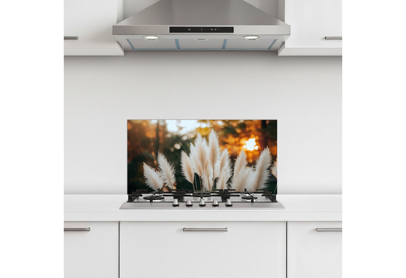 KitchenYeah Küchenrückwand selbstklebend (keine Folie) Pampasgras - Federn - Zierpflanze, (1-tlg), Küchenrückwand, Spritzschutz, Kitchen, 60x30 cm Bild 2