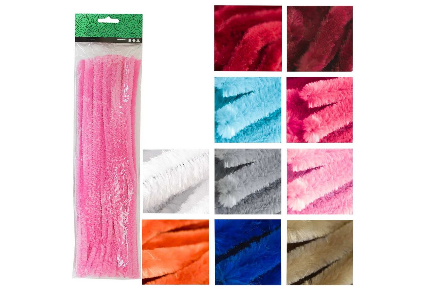 maDDma Bastelnaturmaterial 15 Draht, Pfeifenreiniger 15 mm Länge 30cm, hellblau Bild 2