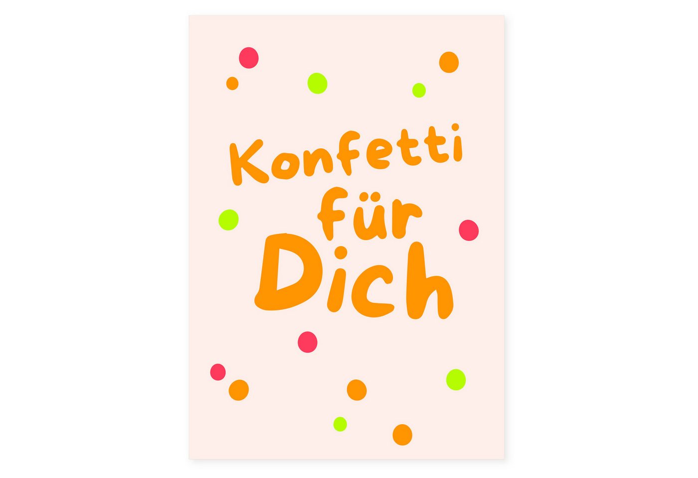 Bow & Hummingbird Geburtskarte Postkarte "Konfetti für Dich" (Neon) aus Recyclingpapier