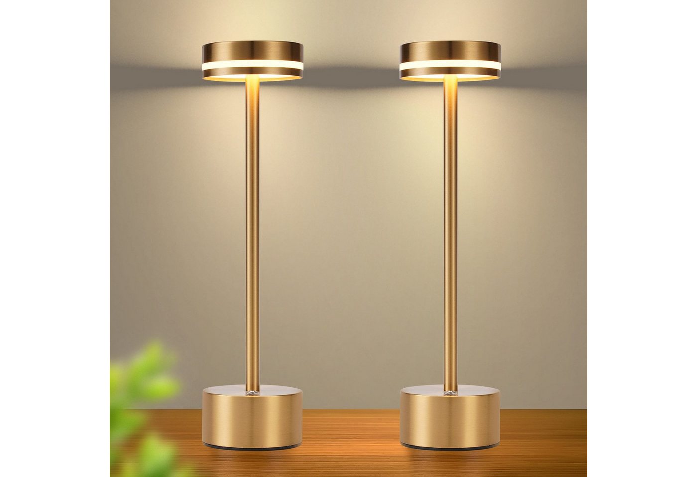 Nettlife LED Tischleuchte Kabellos Akku Aufladbar Nachttischlampe Dimmbar USB C Touch Lampe, Touch Dimmbar, LED fest integriert, Modern Tischlampe für Schlafzimmer Esszimmer Büro Bild 2