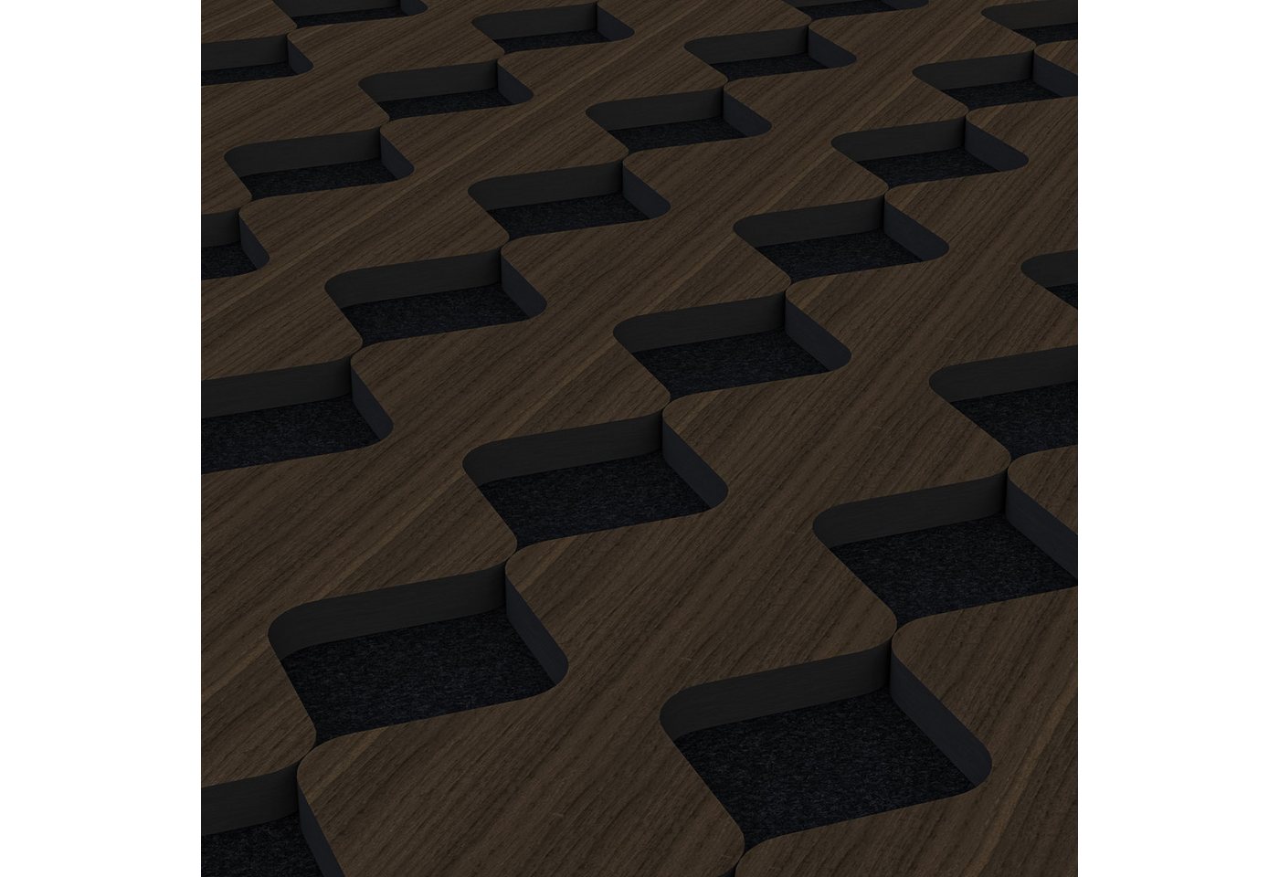 AKUSTIKO Wanddekoobjekt Diamond (Akustikpaneele Shaped 10 Stück 280x34cm Holz MDF - XXL Wandpaneele Platten Lamellen Holzpaneele Echtholzfurnier 21mm Filz Schalldämmung MDF Schwarz (9,52m² Diamond)