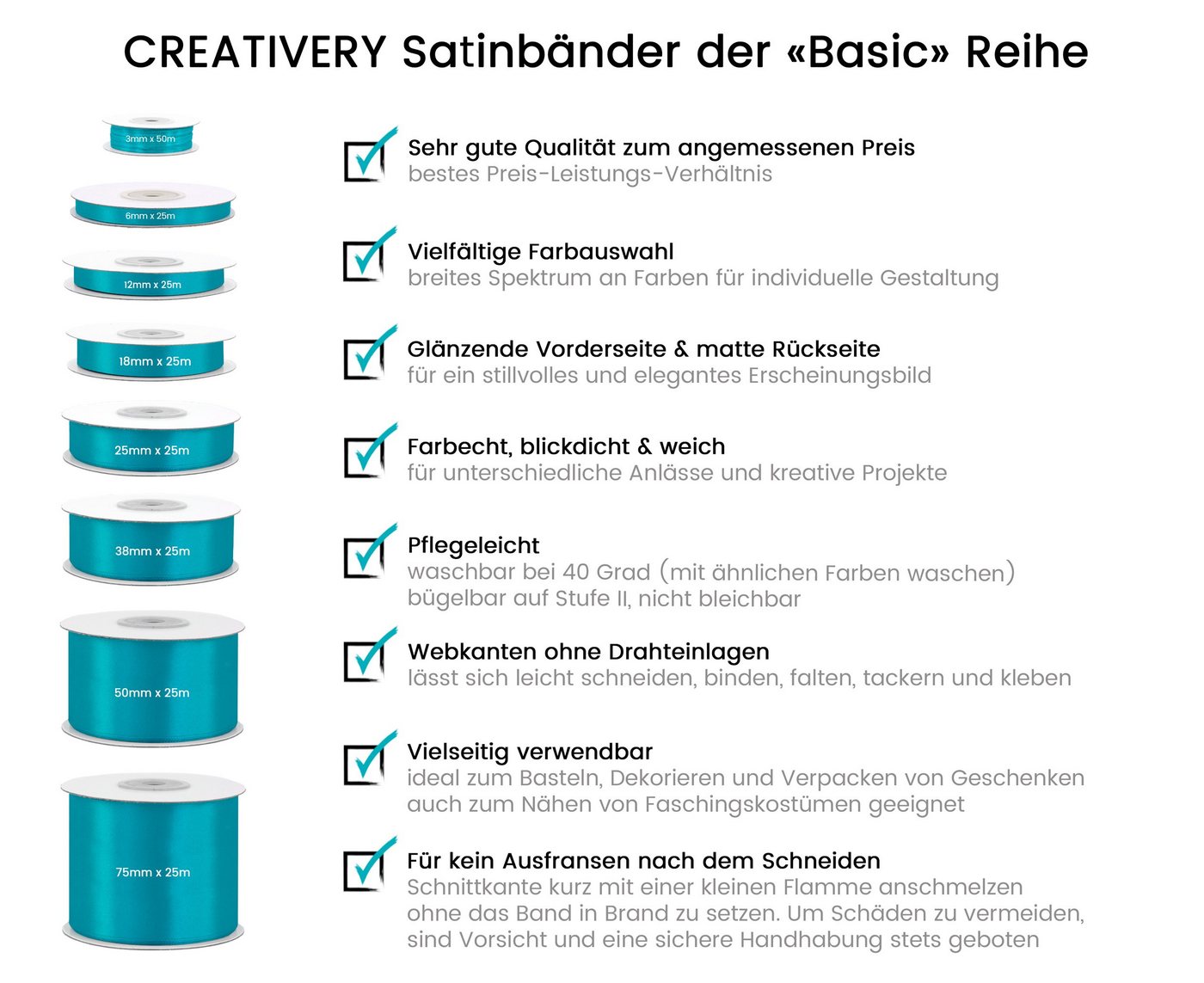 Creativery Satinband, Satinband 25mm x 25m Rolle Rosa Bild 4
