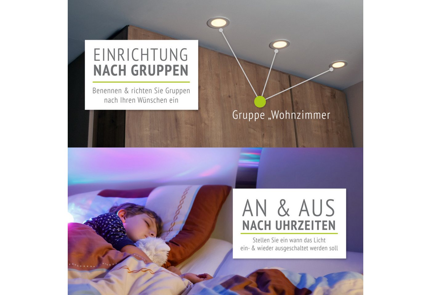 linovum LED Außen-Deckenleuchte ISASO Einbauleuchte IP65 Bad Alu rund Smart Lampe 4W RGB CCT WLAN, Smart Bild 3