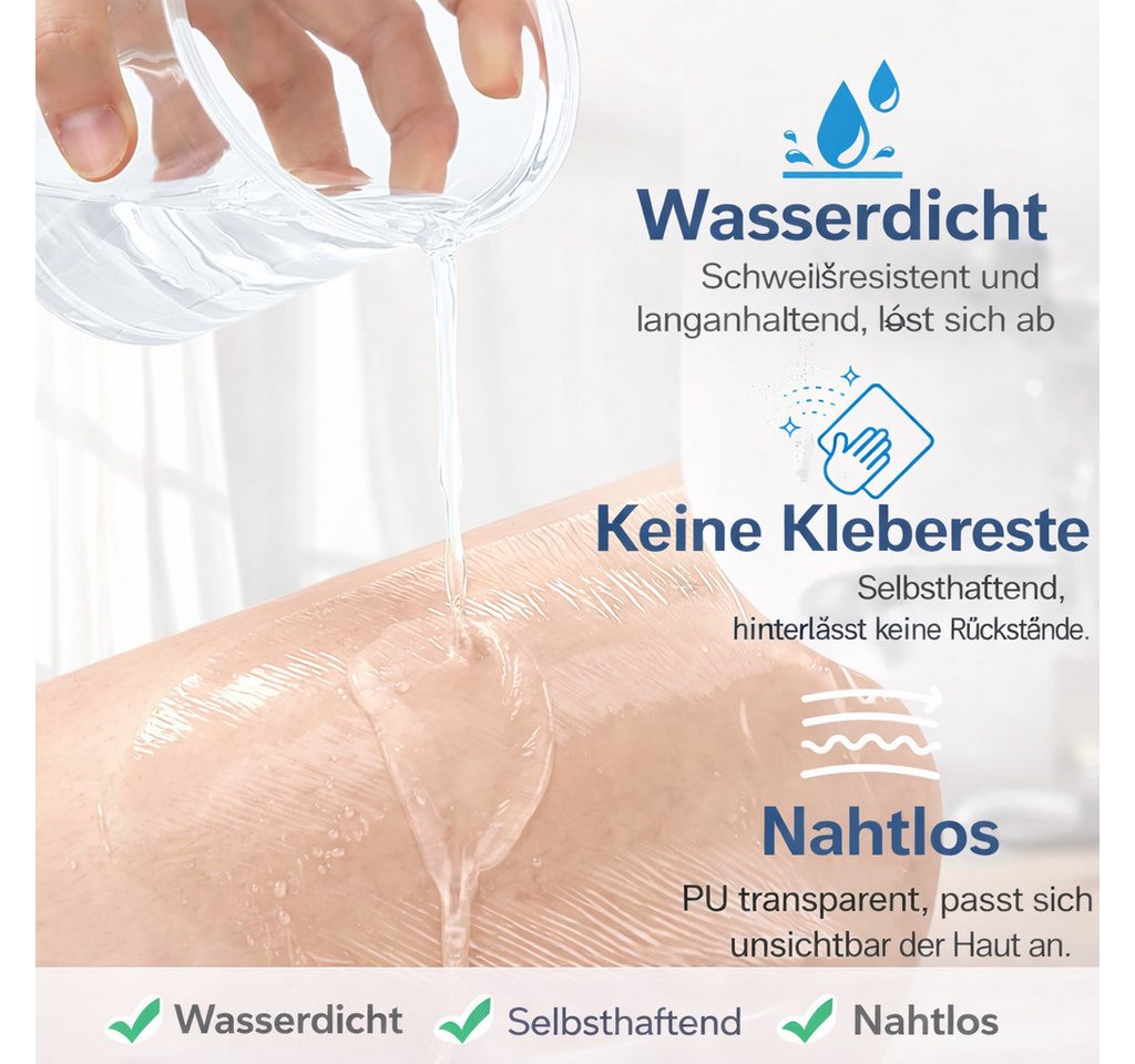 COOL-i ® Klebestreifen 30er Set Oberschenkel Pflaster, transparent, selbsthaftend, schweißresistent & hautfreundlich Bild 3