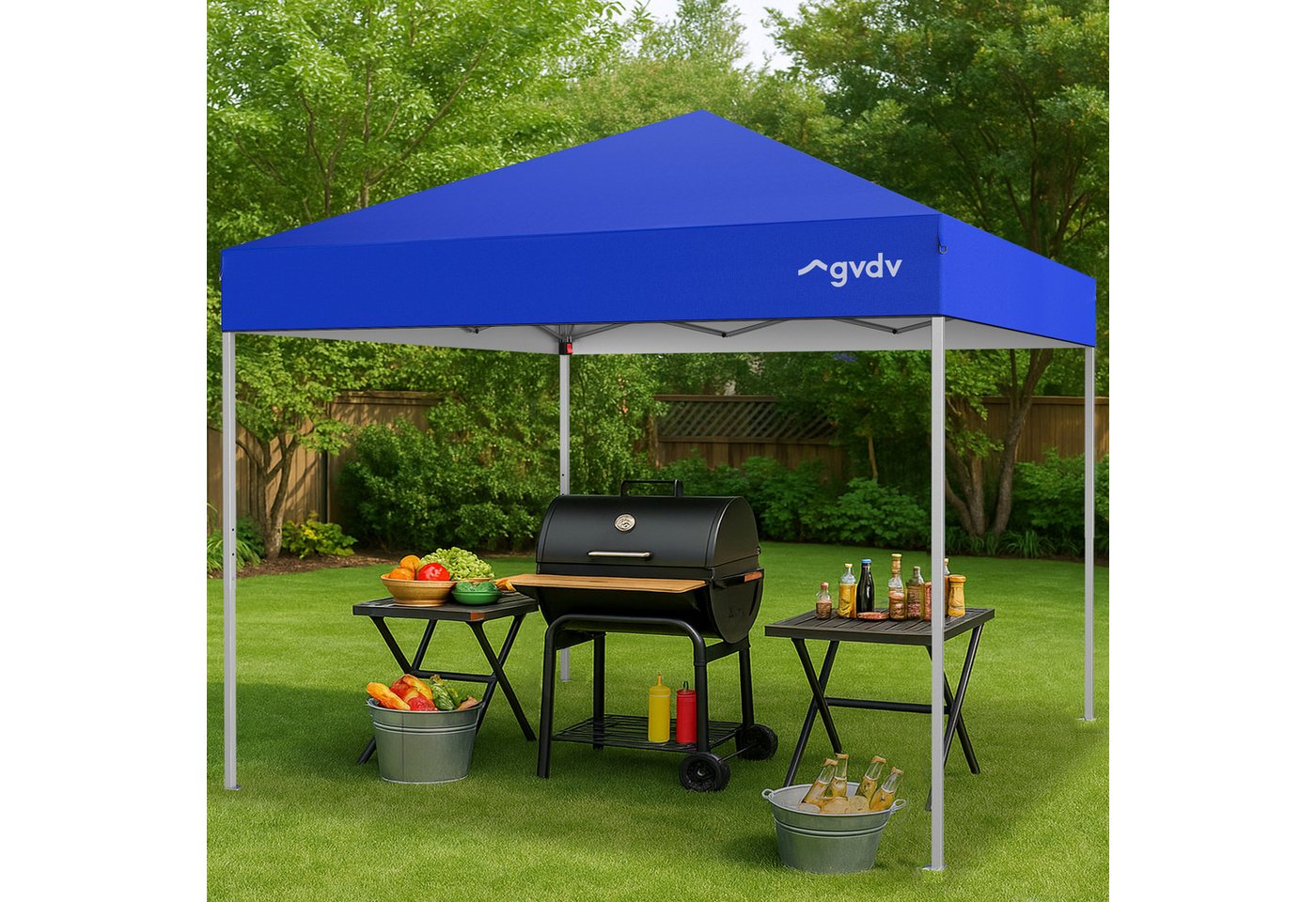 GVDV Pavillon CF13 Lite 3x3m – Wasserdichter Faltpavillon mit UV-Schutz 50+, (Packung, Ideal für den Garten, Camping und Festivals), inkl. Tragetasche & Heringen Bild 2