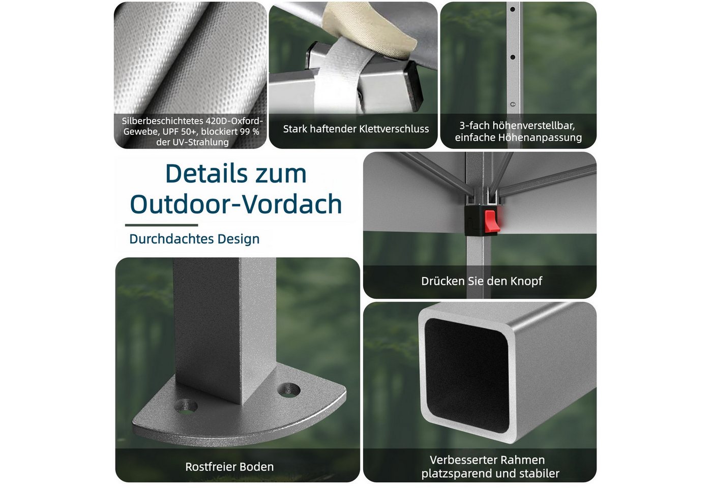 GVDV Pavillon CF13 Lite 3x3m – Wasserdichter Faltpavillon mit UV-Schutz 50+, (Packung, Ideal für den Garten, Camping und Festivals), inkl. Tragetasche & Heringen Bild 4