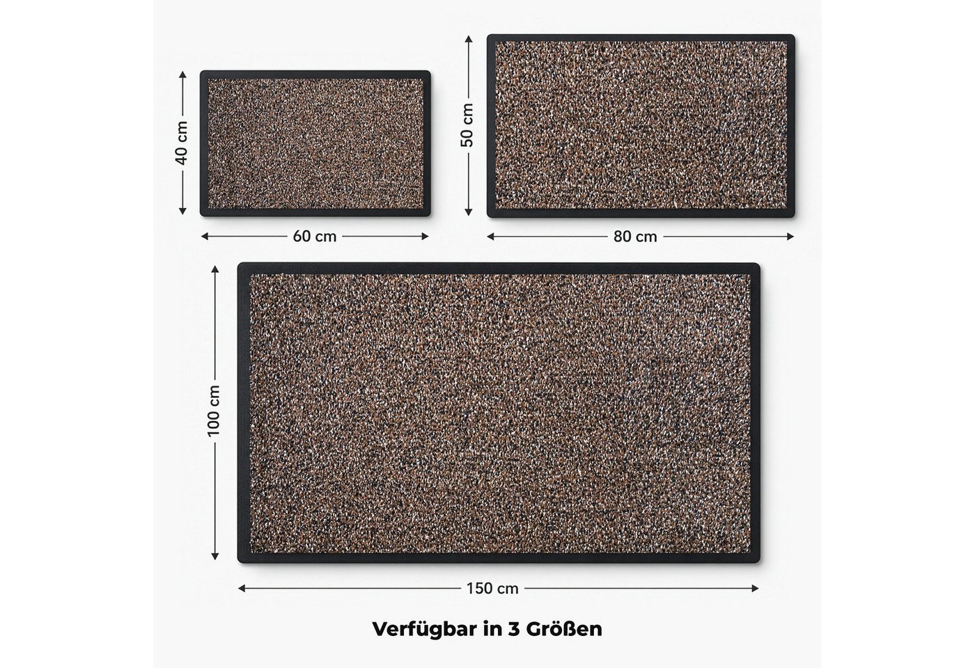 Kubus Fußmatte Solid, waschbare Sauberlaufmatte mit rutschfester TPE-Rückseite, Hohe Schmutz- und Feuchtigkeitsaufnahme Bild 2